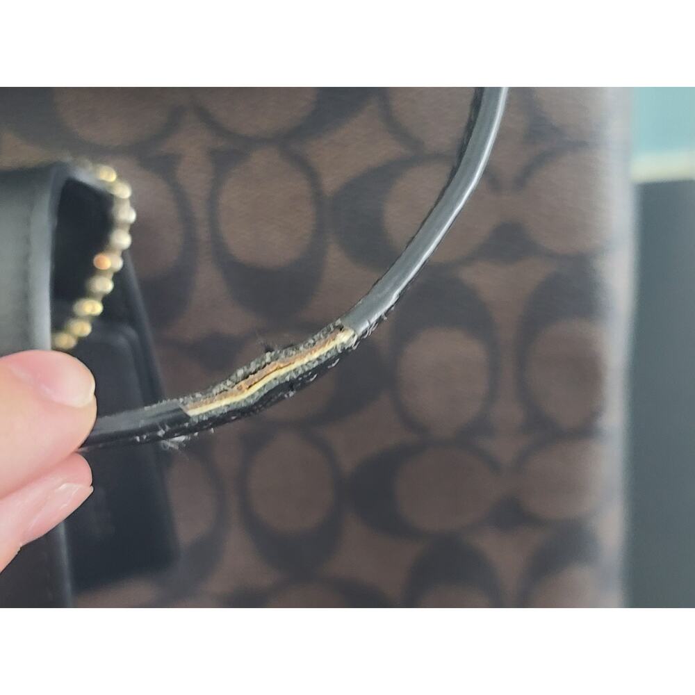 Coach Authentic Brown Signature Coated Canvas Large Avenue Carryall Tote - Picture 5 of 16